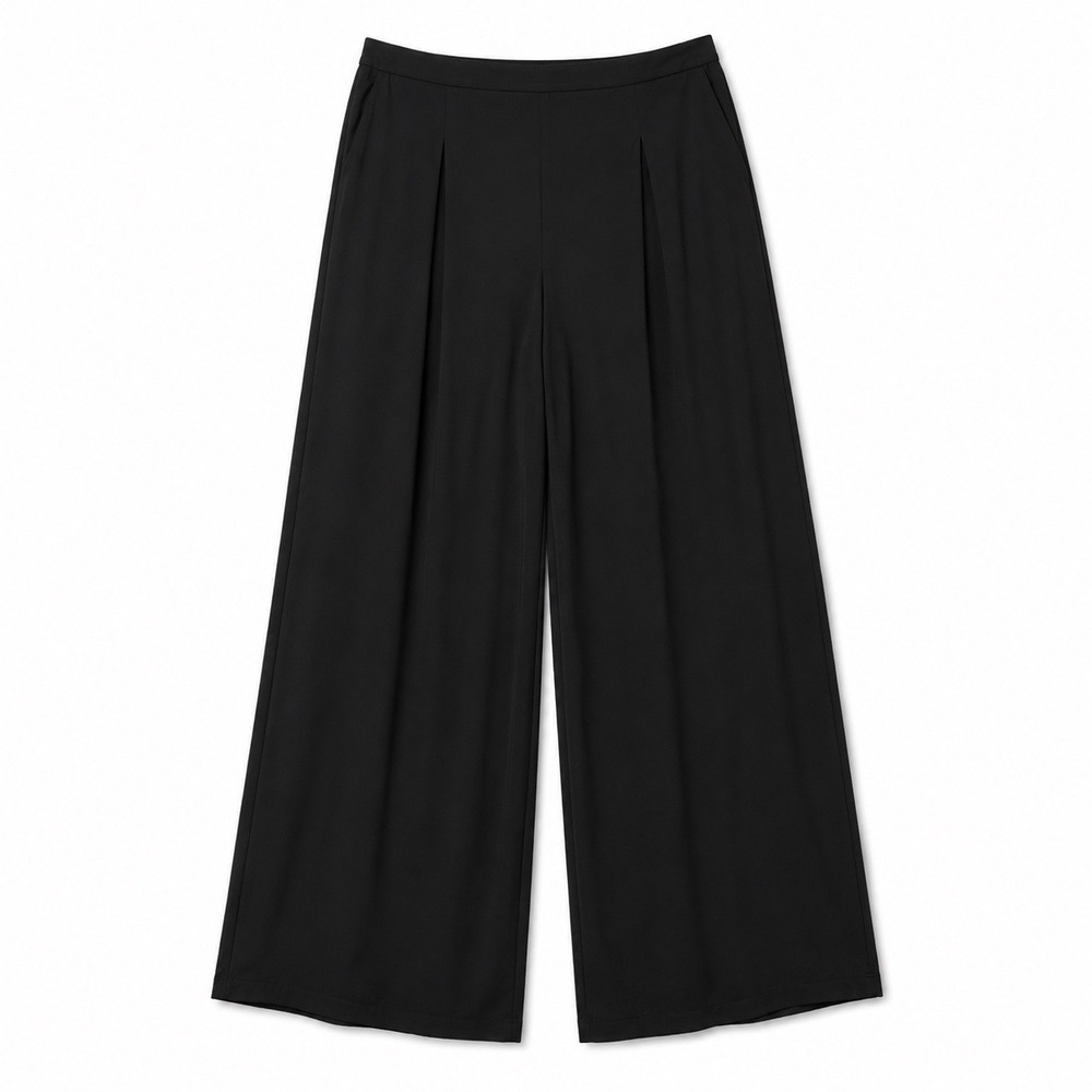 Eloquii Black Chiffon Wide Leg Palazzo Pants Plus Size 26 Pull On Flowy